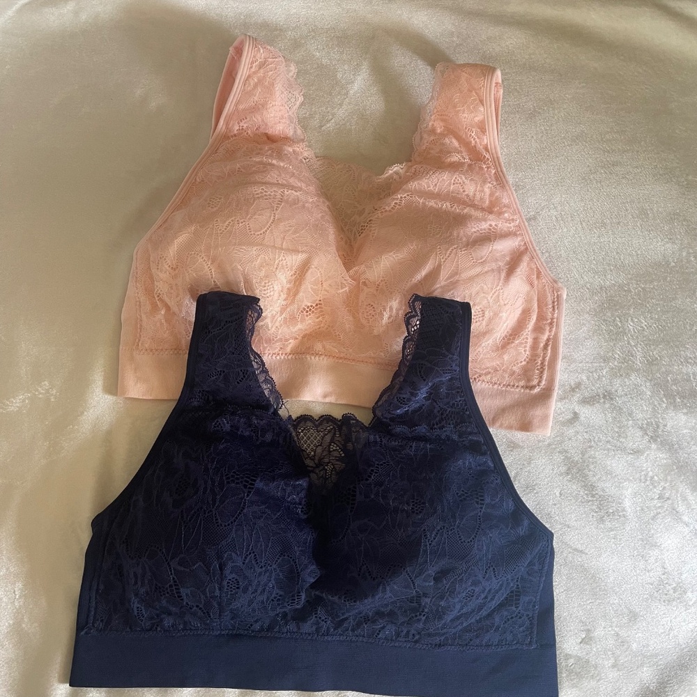 NWOT Breezies Set of 2 Lace Cami Bras Size L 34DD